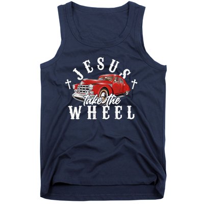 Funny Jesus Take The Wheel Classic Hot Rod Car Tank Top