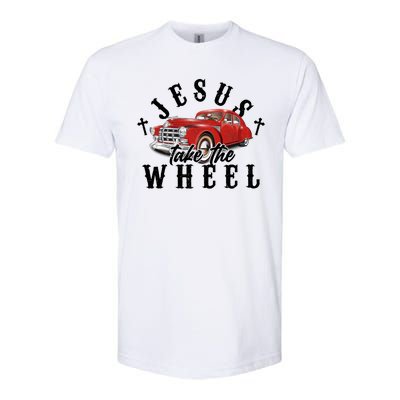 Funny Jesus Take The Wheel Classic Hot Rod Car Softstyle® CVC T-Shirt