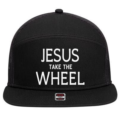 Funny Jesus Take The Wheel Happy Easter Family Gift 7 Panel Mesh Trucker Snapback Hat