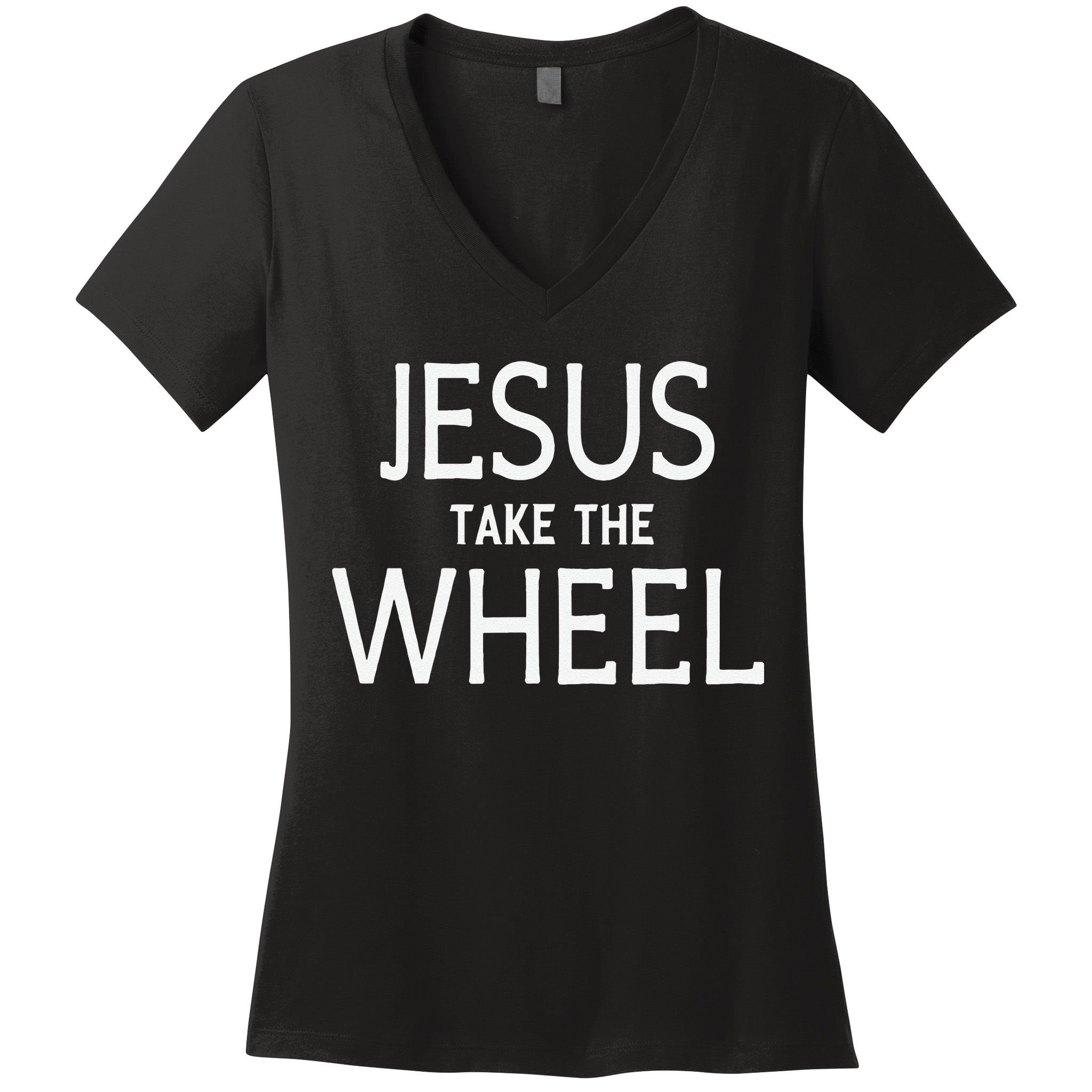 Funny Jesus Take The Wheel Happy Easter Family Gift Women's V-Neck T-Shirt