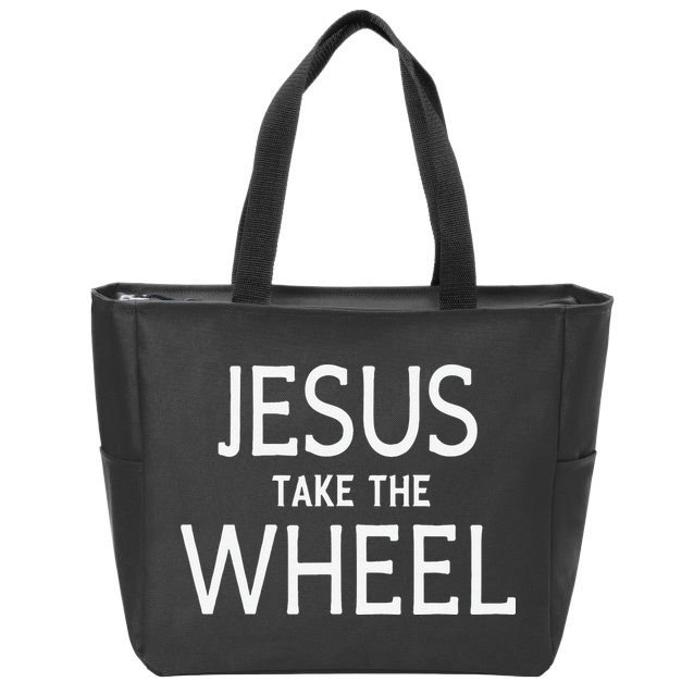Funny Jesus Take The Wheel Happy Easter Family Gift Zip Tote Bag