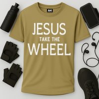 Funny Jesus Take The Wheel Happy Easter Family Gift Cooling Performance Crew T-Shirt