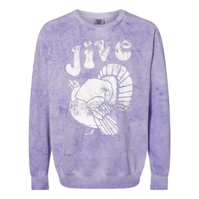 Funny Jive Thanksgiving Turkey Day Retro Holiday Colorblast Crewneck Sweatshirt