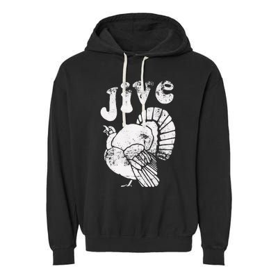 Funny Jive Thanksgiving Turkey Day Retro Holiday Garment-Dyed Fleece Hoodie