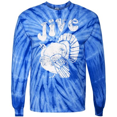 Funny Jive Thanksgiving Turkey Day Retro Holiday Tie-Dye Long Sleeve Shirt