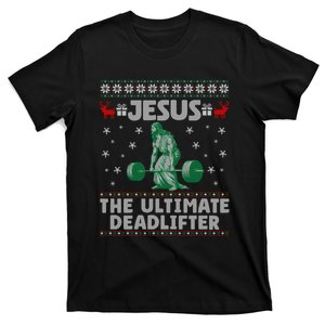 Funny Jesus The Ultimate Deadlifter Ugly Christmas Sweater Sweatshirt T-Shirt