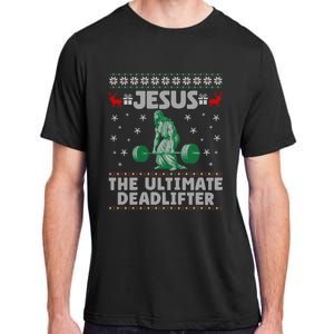 Funny Jesus The Ultimate Deadlifter Ugly Christmas Sweater Sweatshirt Adult ChromaSoft Performance T-Shirt