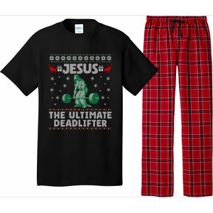 Funny Jesus The Ultimate Deadlifter Ugly Christmas Sweater Sweatshirt Pajama Set