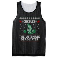 Funny Jesus The Ultimate Deadlifter Ugly Christmas Sweater Sweatshirt Mesh Reversible Basketball Jersey Tank