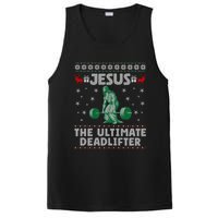 Funny Jesus The Ultimate Deadlifter Ugly Christmas Sweater Sweatshirt PosiCharge Competitor Tank