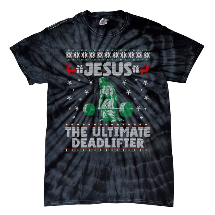 Funny Jesus The Ultimate Deadlifter Ugly Christmas Sweater Sweatshirt Tie-Dye T-Shirt