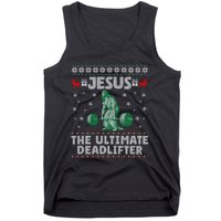 Funny Jesus The Ultimate Deadlifter Ugly Christmas Sweater Sweatshirt Tank Top