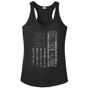 Funny Job Title Worker American Flag Dialysis Nurse Cool Gift Ladies PosiCharge Competitor Racerback Tank