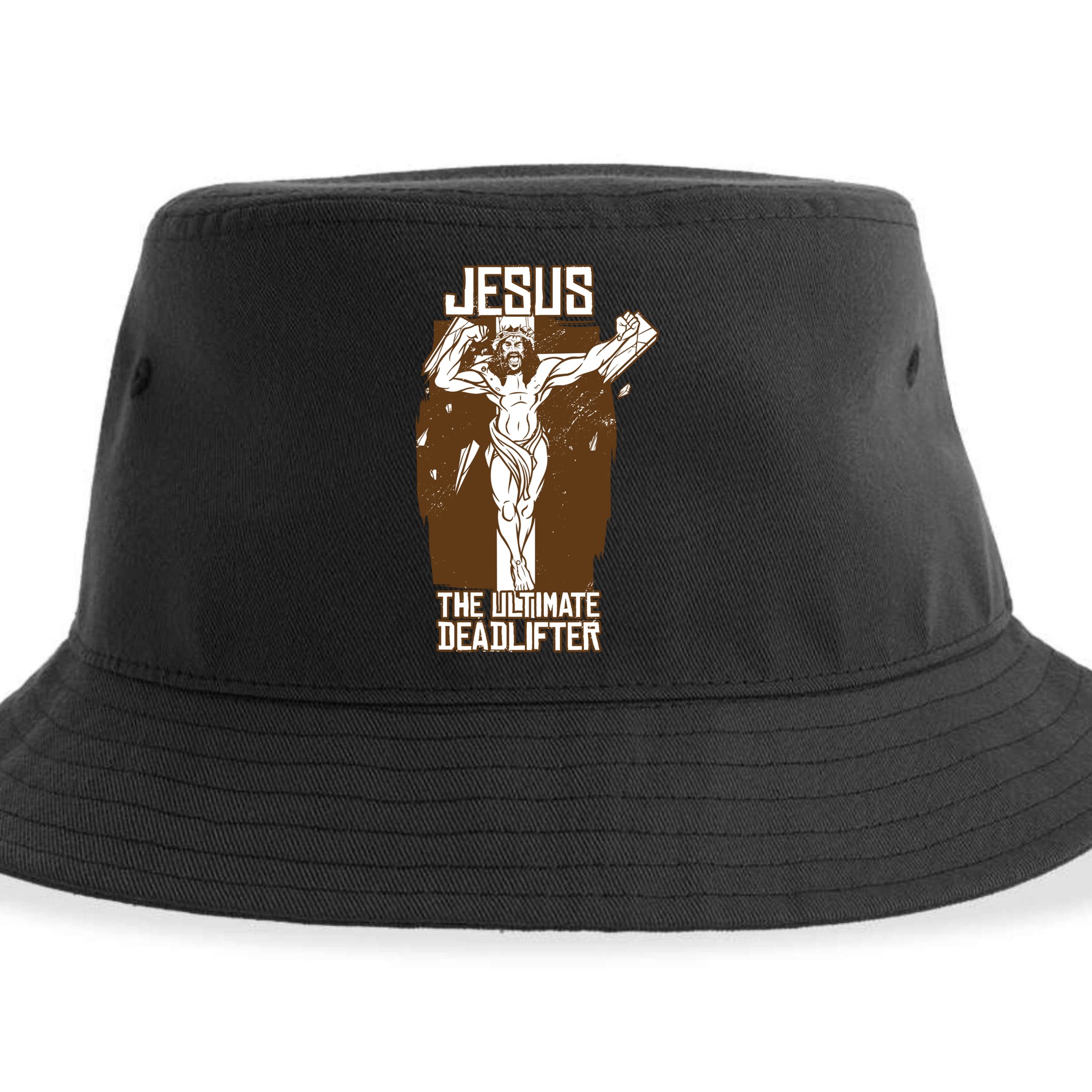 Funny Jesus The Ultimate Deadlifter Deadlift Afterlife Meaningful Gift Sustainable Bucket Hat