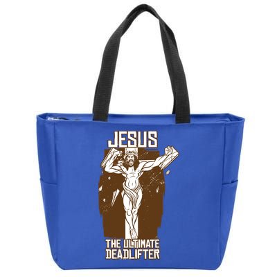 Funny Jesus The Ultimate Deadlifter Deadlift Afterlife Meaningful Gift Zip Tote Bag