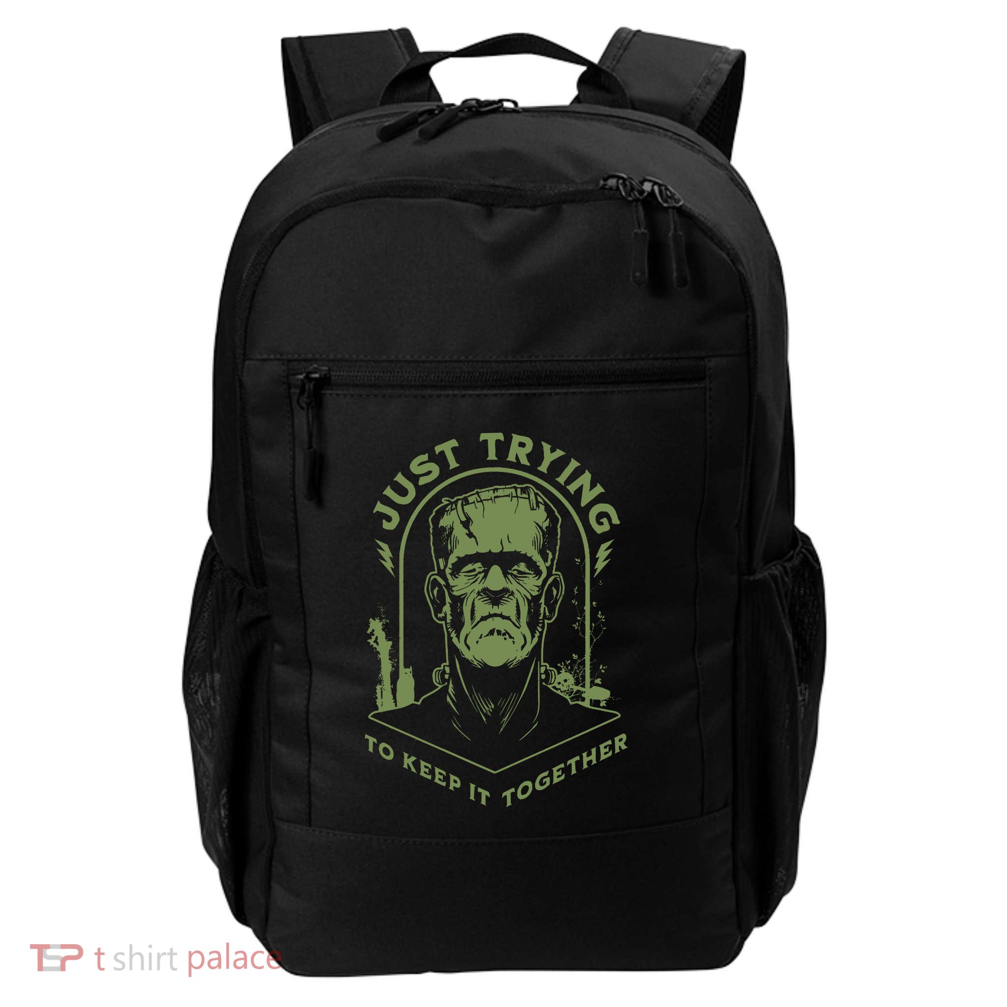 Frankenste!in Just Trying To Keep It Together Halloween Backpack