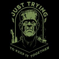 Frankenste!in Just Trying To Keep It Together Halloween Flatbill Hat