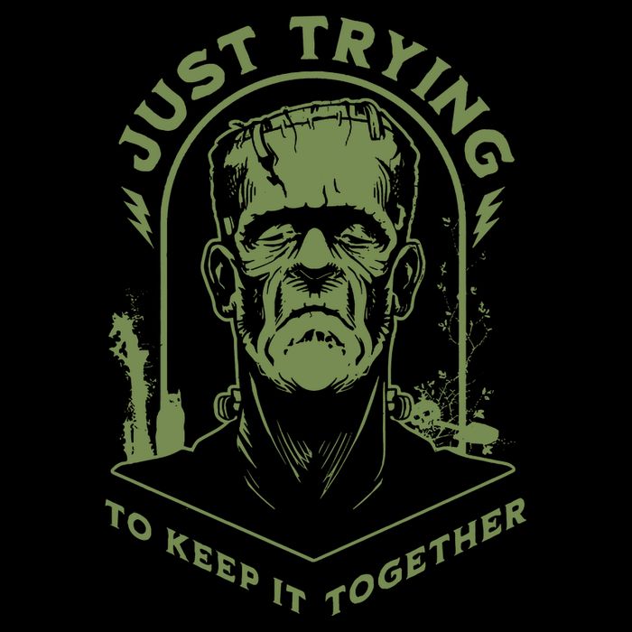 Frankenste!in Just Trying To Keep It Together Halloween Flatbill Hat