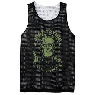 Frankenste!in Just Trying To Keep It Together Halloween Mesh Reversible Basketball Jersey Tank