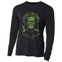 Frankenste!in Just Trying To Keep It Together Halloween Cooling Performance Long Sleeve Crew