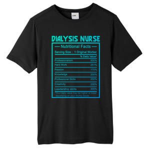 Funny Job Title Worker Nutrition Facts Dialysis Nurse Gift Tall Fusion ChromaSoft Performance T-Shirt