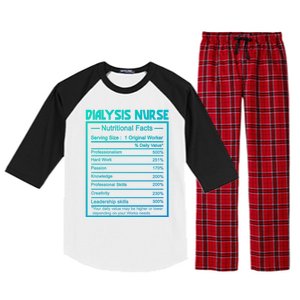 Funny Job Title Worker Nutrition Facts Dialysis Nurse Gift Raglan Sleeve Pajama Set