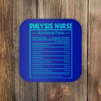 Funny Job Title Worker Nutrition Facts Dialysis Nurse Gift Coaster