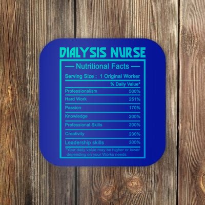 Funny Job Title Worker Nutrition Facts Dialysis Nurse Gift Coaster