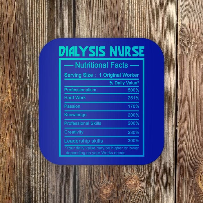 Funny Job Title Worker Nutrition Facts Dialysis Nurse Gift Coaster