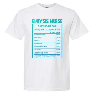 Funny Job Title Worker Nutrition Facts Dialysis Nurse Gift Garment-Dyed Heavyweight T-Shirt