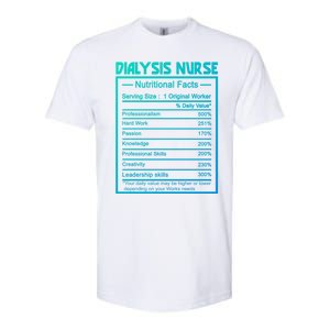 Funny Job Title Worker Nutrition Facts Dialysis Nurse Gift Softstyle CVC T-Shirt