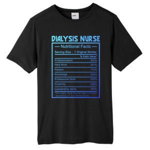 Funny Job Title Worker Nutrition Facts Dialysis Nurse Gift Tall Fusion ChromaSoft Performance T-Shirt