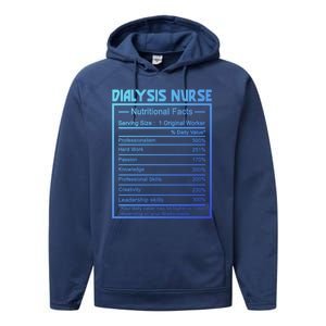 Funny Job Title Worker Nutrition Facts Dialysis Nurse Gift Performance Fleece Hoodie