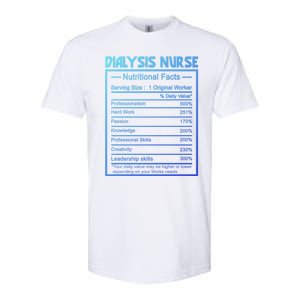 Funny Job Title Worker Nutrition Facts Dialysis Nurse Gift Softstyle CVC T-Shirt