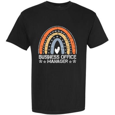 Funny Job Title Vintage Rainbow Business Office Manager Garment-Dyed Heavyweight T-Shirt