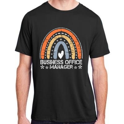 Funny Job Title Vintage Rainbow Business Office Manager Adult ChromaSoft Performance T-Shirt