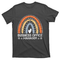 Funny Job Title Vintage Rainbow Business Office Manager T-Shirt