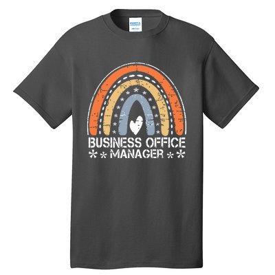 Funny Job Title Vintage Rainbow Business Office Manager Tall T-Shirt