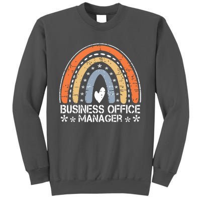 Funny Job Title Vintage Rainbow Business Office Manager Tall Sweatshirt