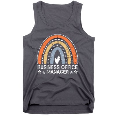 Funny Job Title Vintage Rainbow Business Office Manager Tank Top