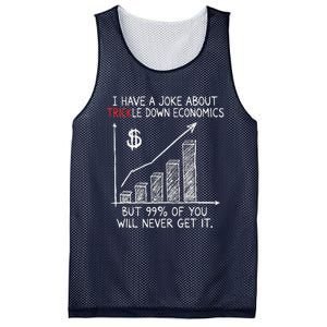 Funny Joke Trickle Down Economics Is A Trick Mesh Reversible Basketball Jersey Tank