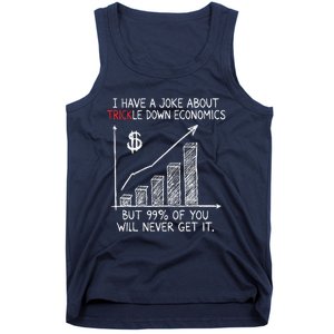 Funny Joke Trickle Down Economics Is A Trick Tank Top