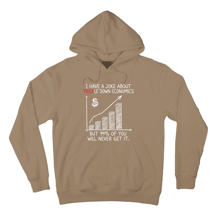 Funny Joke Trickle Down Economics Is A Trick Hoodie