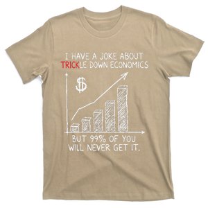 Funny Joke Trickle Down Economics Is A Trick T-Shirt