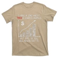 Funny Joke Trickle Down Economics Is A Trick T-Shirt