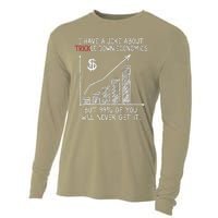 Funny Joke Trickle Down Economics Is A Trick Cooling Performance Long Sleeve Crew