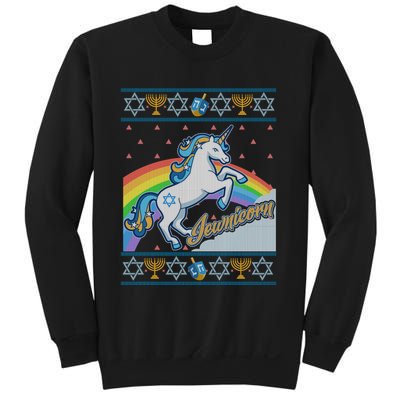 Funny Jewnicorn Unicorn Ugly Hanukkah Sweater Sweatshirt