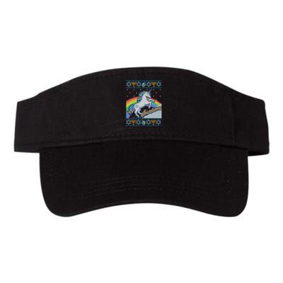 Funny Jewnicorn Unicorn Ugly Hanukkah Sweater Visor