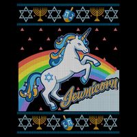 Funny Jewnicorn Unicorn Ugly Hanukkah Sweater Visor