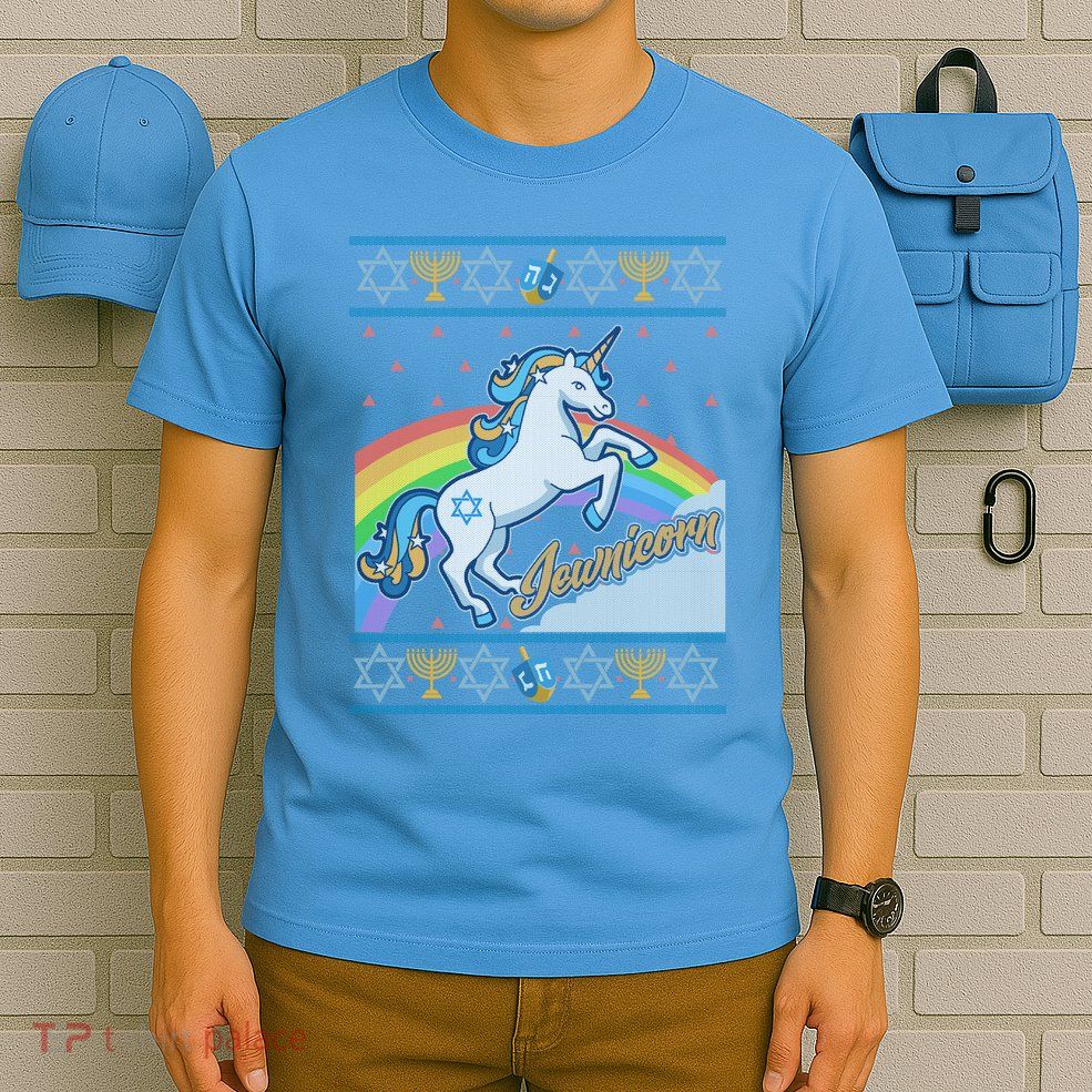Funny Jewnicorn Unicorn Ugly Hanukkah Sweater T-Shirt